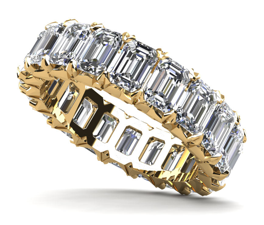 Emerald Cut Crown Diamond Eternity Ring Lab-Grown Diamond  with 7.20 ct.(finished) 4.9x3.6mm