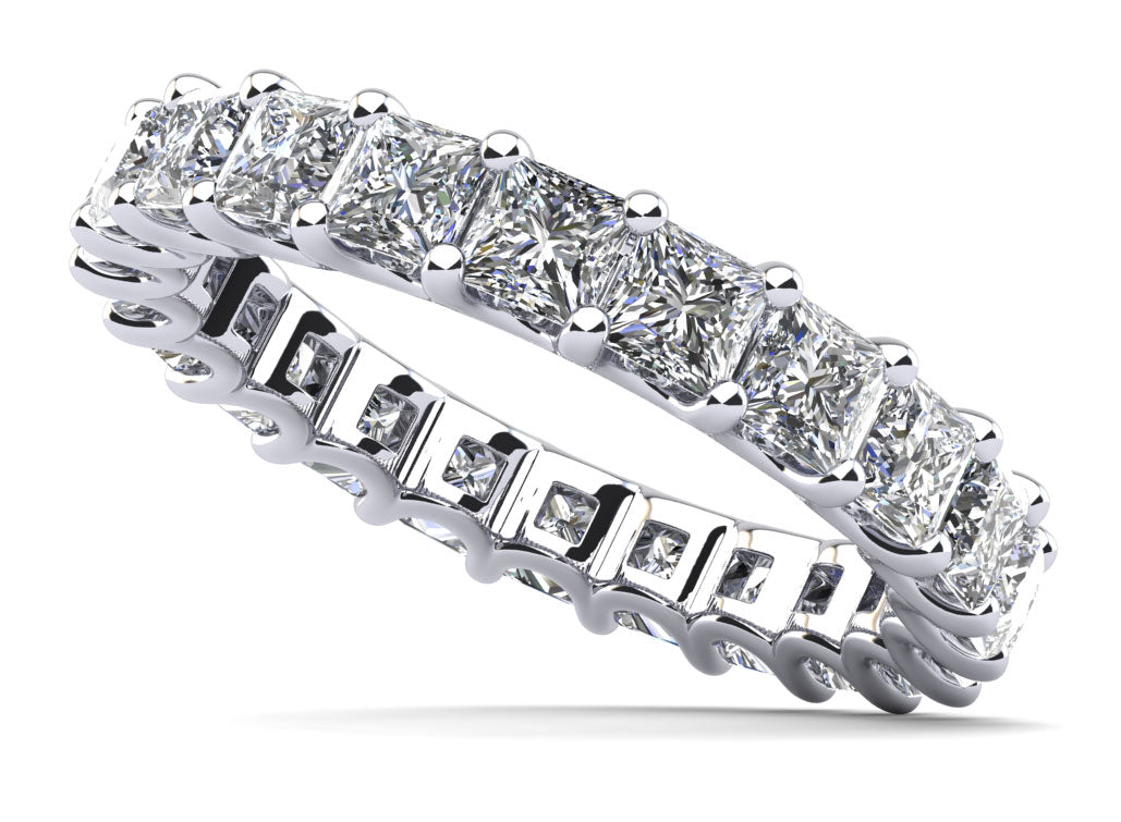 Princess Cut U Shape Eternity Ring Lab-Grown Diamond  with 5.07 ct.(finished) 3.5mm