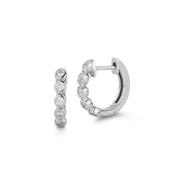 Diamond Bezel Huggie Earrings