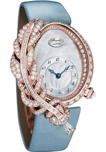 Breguet Plumes GJ15BB89240DD8 - Rose Gold Case - Silver Dial - Light Blue Satin Strap - GJ15BR8924/0DD83L