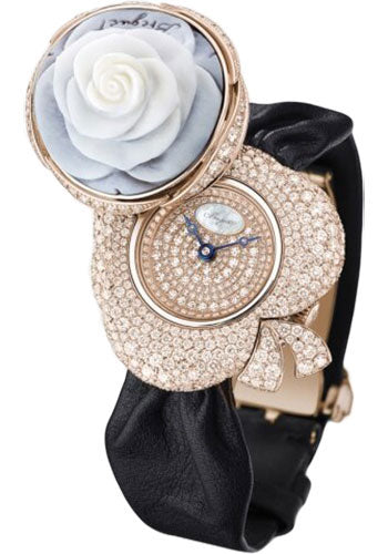 Breguet Secret de la Reine GJ24BB8548DDC3 - Rose Gold Case - Diamond Paved Dial - Black Satin Strap - GJ24BR8548/DDC3