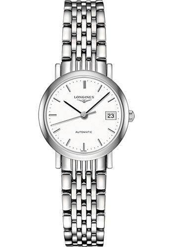 Longines Elegant Collection Watch - 25.5 mm Steel Case - White Dial - Bracelet - L4.309.4.12.6