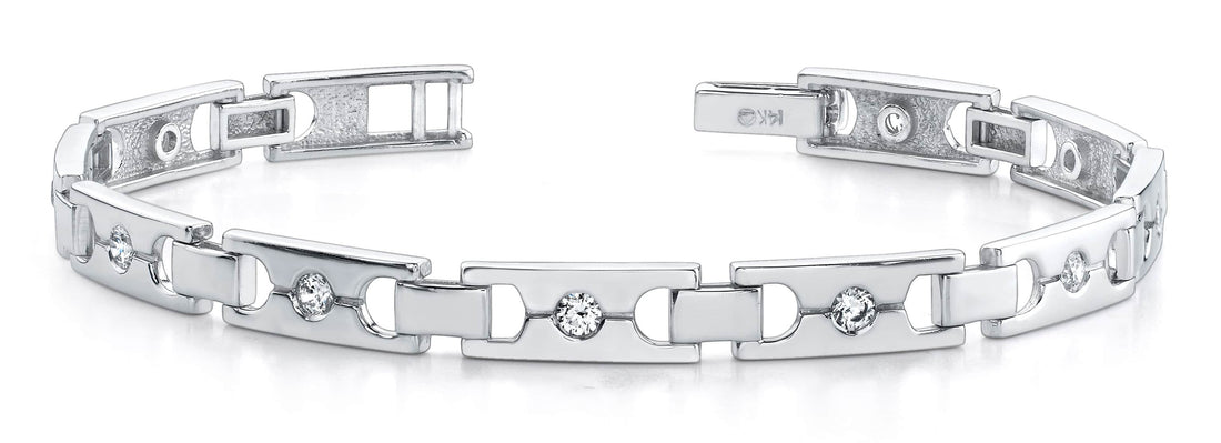 Single Diamond Buckle Link Bracelet Lab-Grown Diamond  with 0.95 ct.(finished) 2.9mm