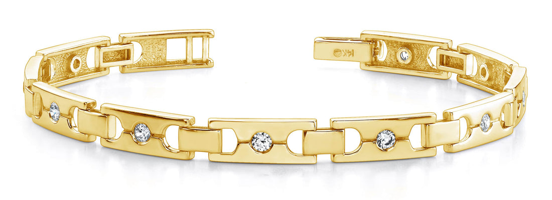 Single Diamond Buckle Link Bracelet Lab-Grown Diamond  with 0.95 ct.(finished) 2.9mm