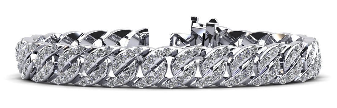 Overlapping Link Diamond Bracelet Diamond  with 6.16 ct.(finished) 1.6mm, 2.1mm