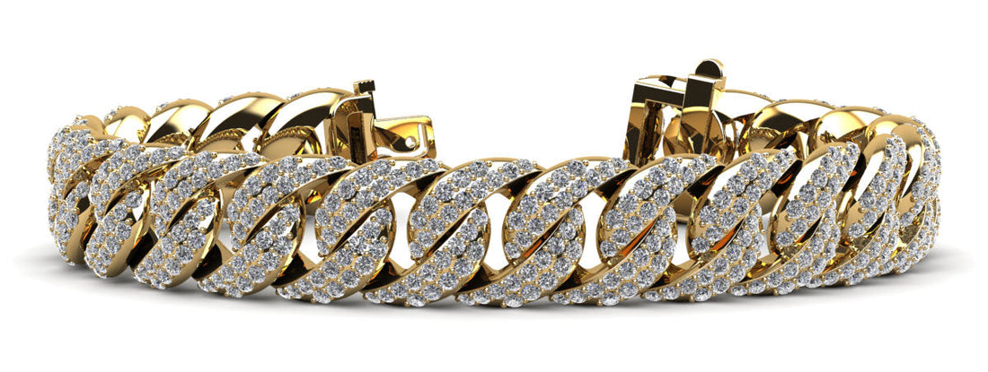 Two Rows Graduated Diamond Link Bracelet Lab-Grown Diamond  with 7.95 ct.(finished) 1.3mm, 1.4mm