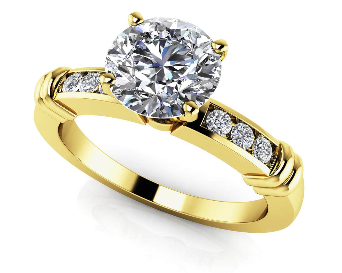 Channel Belt Engagement Ring Lab-Grown Diamond  with 1.37 ct. (1.25 ct. center diamond)