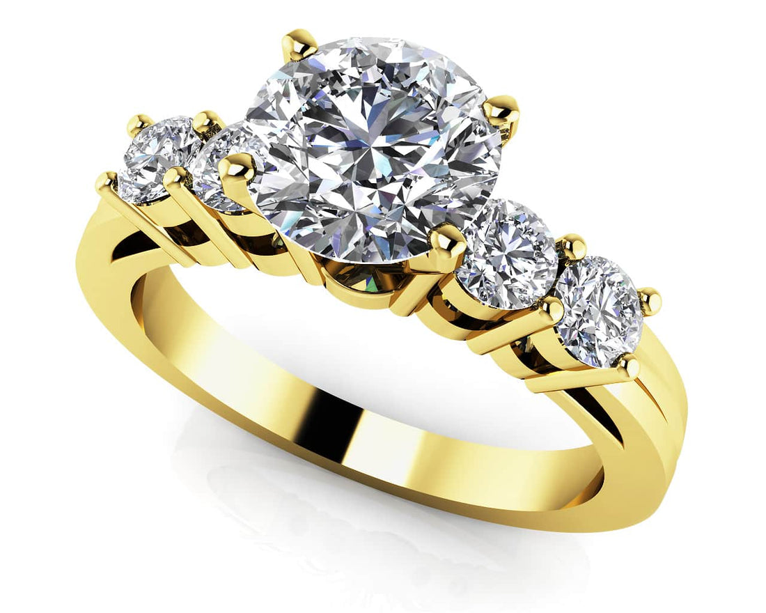 Channel Band Diamond Engagement Ring Lab-Grown Diamond  with 2.28 ct. (2.00 ct. center diamond)