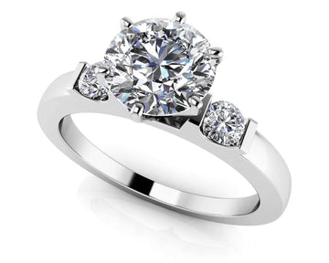 Diamond Side Accent Solitaire Lab-Grown Diamond  with 2.09 ct. (2.00 ct. center diamond)