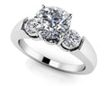 Triple Diamond Engagement Ring Lab-Grown Diamond  with 1.80 ct. (1.50 ct. center diamond)