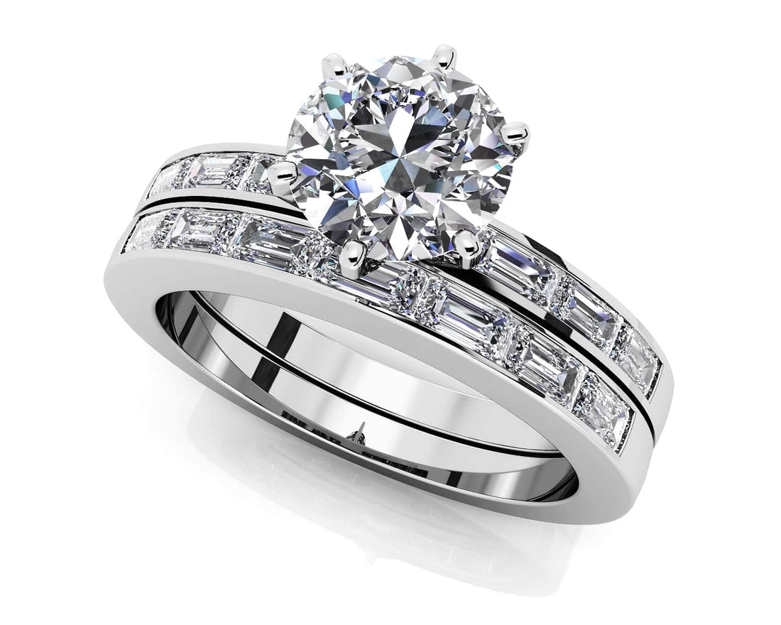 Baguette Bridal Set Lab-Grown Diamond  with 1.65 ct. (1.00 ct. center diamond)