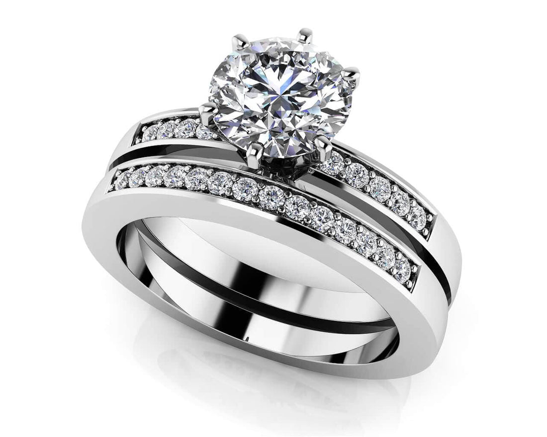 Twenty Five Hours A Day Bridal Set Lab-Grown Diamond  with 0.88 ct. (0.75 ct. center diamond)