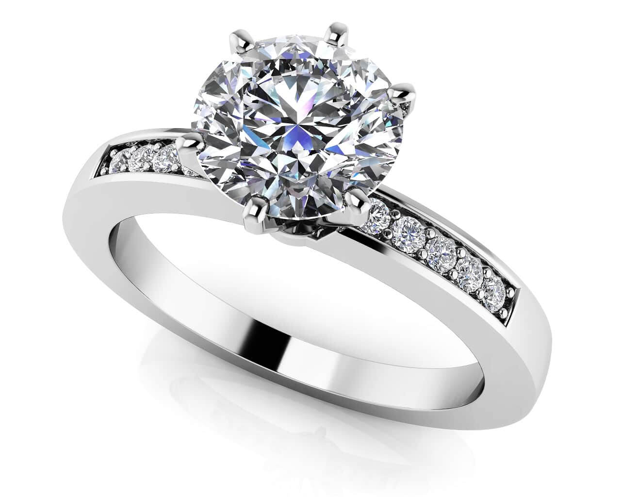 Diamond Accent Engagement Ring Lab-Grown Diamond  with 1.55 ct. (1.50 ct. center diamond)