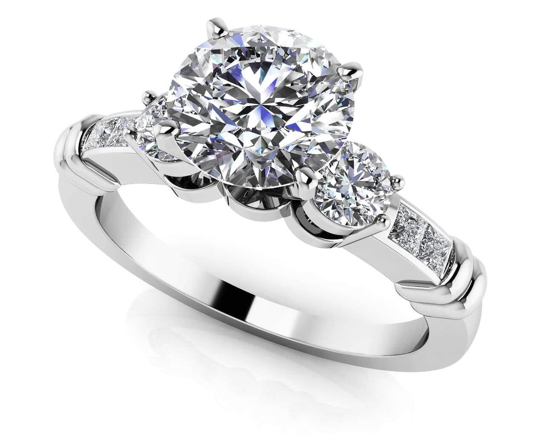 Triple Contrast Engagement Ring Diamond  with 2.33 ct. (2.00 ct. center diamond)