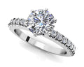 Prong Set Side Diamond Engagement Ring Lab-Grown Diamond  with 0.74 ct. (0.50 ct. center diamond)