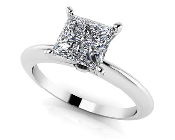 Perfect Princess Cut Diamond Solitaire Engagement Ring Lab-Grown Diamond  with 0.50 ct.(finished) 5mm