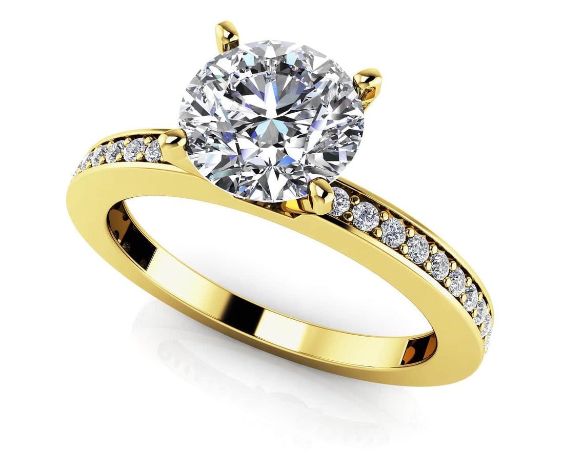 Diamond Channel Band Engagement Ring Diamond  with 2.32 ct. (2.00 ct. center diamond)