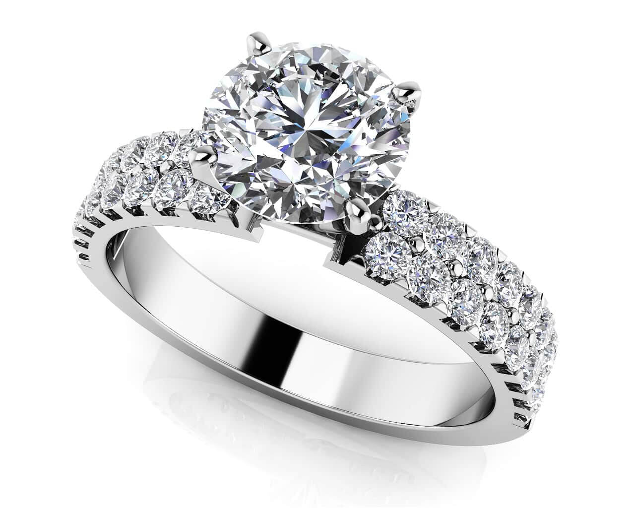 Sea Of Diamonds Engagement Ring Lab-Grown Diamond  with 2.48 ct. (2.00 ct. center diamond)