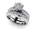 Channel Set Bridal Combination Lab-Grown Diamond  with 0.98 ct. (0.50 ct. center diamond)