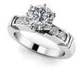 Channel Diamond Flanked Engagement Ring Lab-Grown Diamond  with 1.41 ct. (1.25 ct. center diamond)