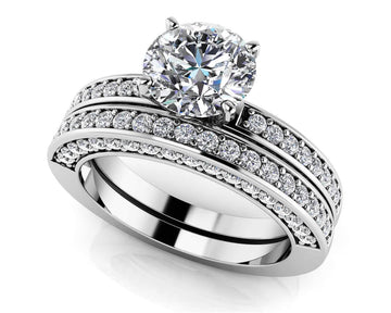 Frame Vintage Style Bridal Set Lab-Grown Diamond  with 1.09 ct. (0.50 ct. center diamond)