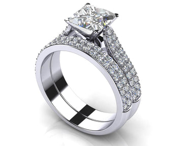 Princess Cut Diamond Splendor Bridal Set Lab-Grown Diamond  with 2.30 ct. (1.50 ct. center diamond)