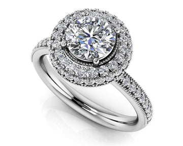 Surrounded By Sparkle Diamond Engagement Ring Lab-Grown Diamond  with 1.97 ct. (1.50 ct. center diamond)