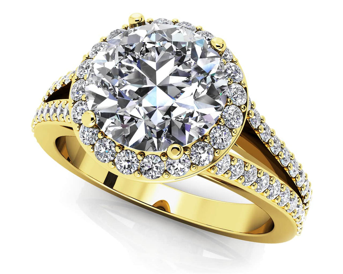 Elegant Split Shank Diamond Engagement Ring Lab-Grown Diamond  with 1.72 ct. (1.25 ct. center diamond)