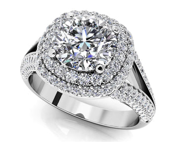 Captivating Double Halo Diamond Engagement Ring Lab-Grown Diamond  with 1.60 ct. (0.75 ct. center diamond)