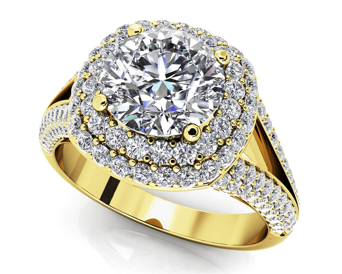 Captivating Double Halo Diamond Engagement Ring Lab-Grown Diamond  with 2.12 ct. (1.25 ct. center diamond)