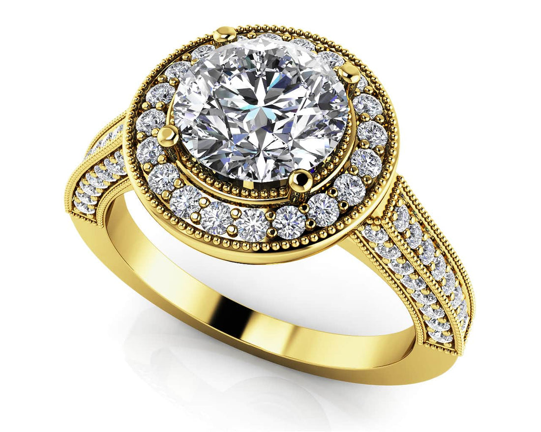 Vintage Glamour Diamond Engagement Ring Lab-Grown Diamond  with 2.55 ct. (2.00 ct. center diamond)