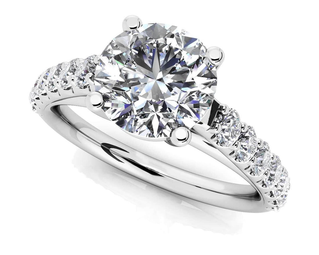 Classic Sparkle Diamond Engagement Ring Lab-Grown Diamond  with 2.46 ct. (2.00 ct. center diamond)