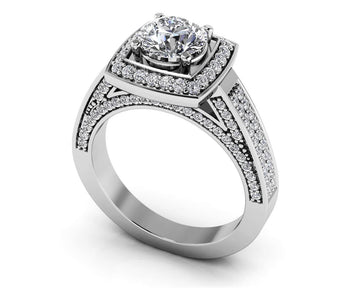 Legacy Diamond Frame Vintage Style Engagement Ring Lab-Grown Diamond  with 1.97 ct. (1.25 ct. center diamond)