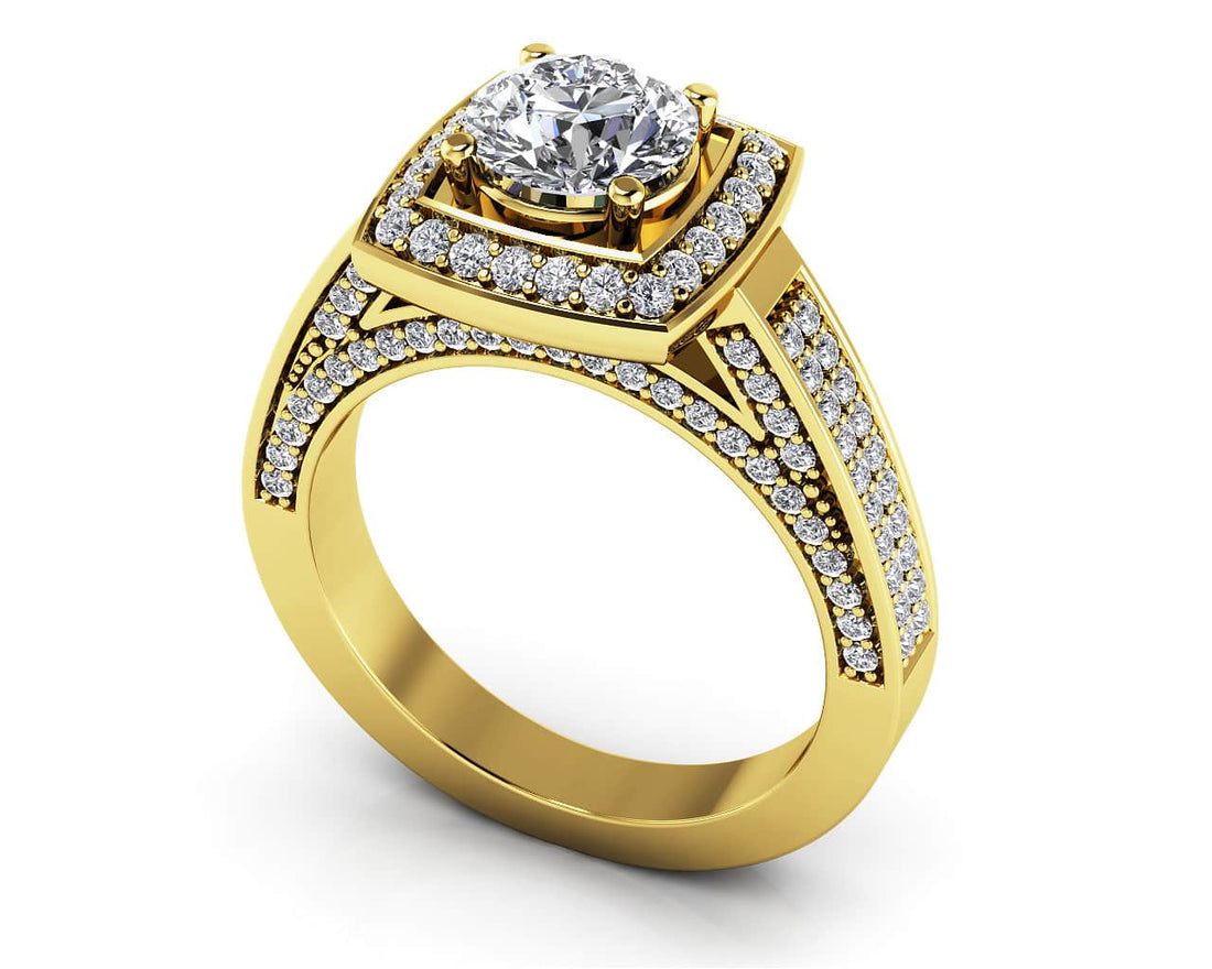 Legacy Diamond Frame Vintage Style Engagement Ring Lab-Grown Diamond  with 1.19 ct. (0.50 ct. center diamond)