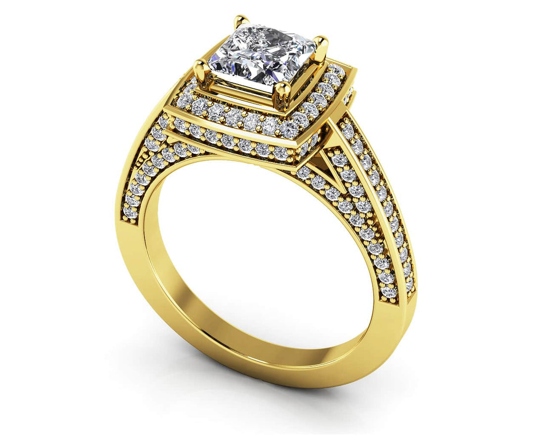 Splendid Princess Cut Engagement Ring Lab-Grown Diamond  with 1.94 ct. (1.25 ct. center diamond)