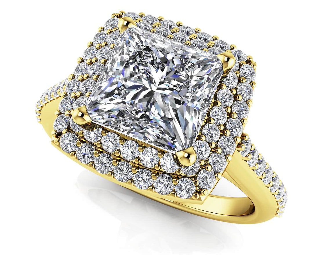 Princess Diamond Double Square Frame Ring Lab-Grown Diamond  with 1.15 ct. (0.70 ct. center diamond)