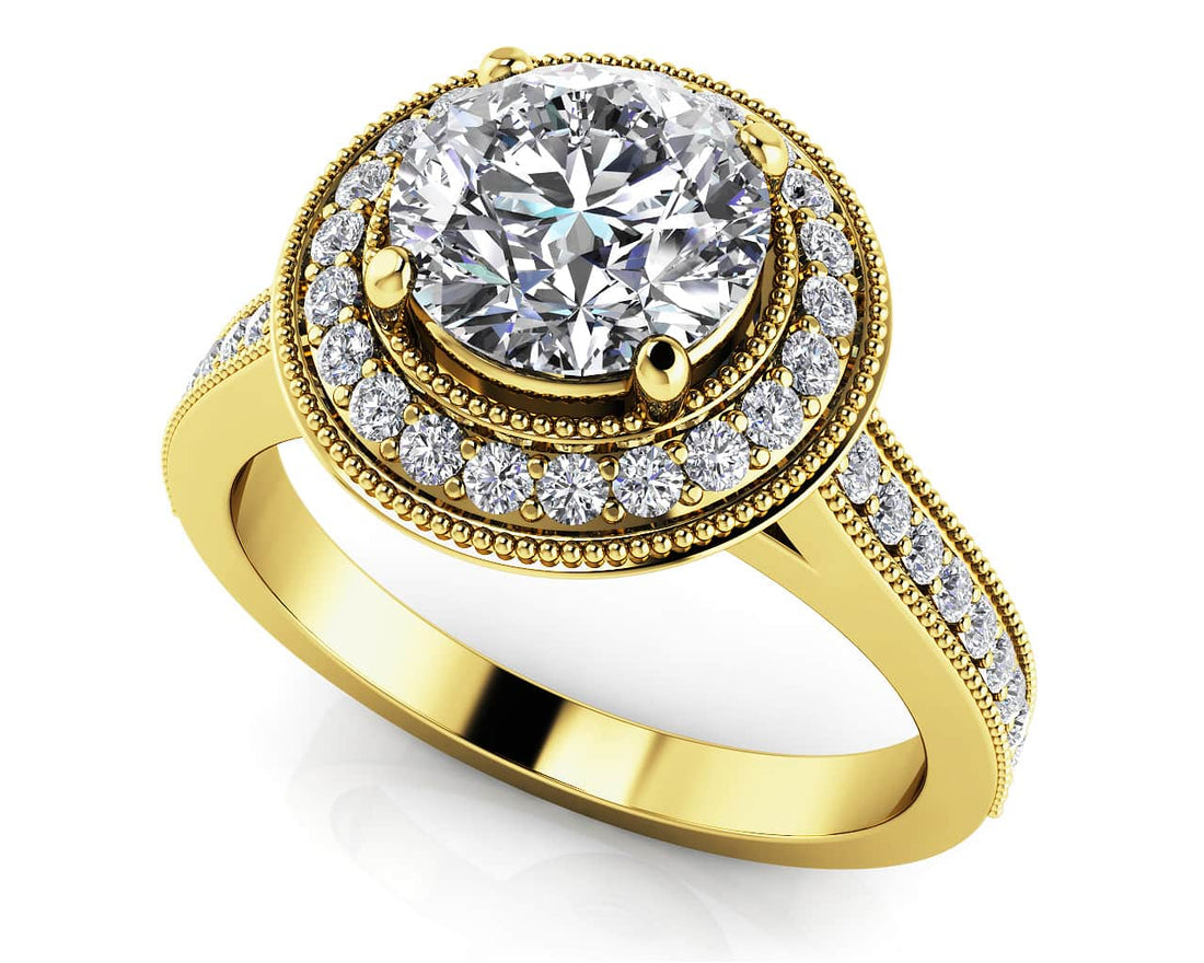 Vintage Luxe Diamond Engagement Ring Lab-Grown Diamond  with 2.27 ct. (2.00 ct. center diamond)