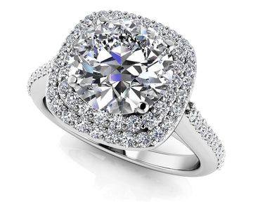 Round Halo Diamond Engagement Ring Lab-Grown Diamond  with 1.92 ct. (1.50 ct. center diamond)