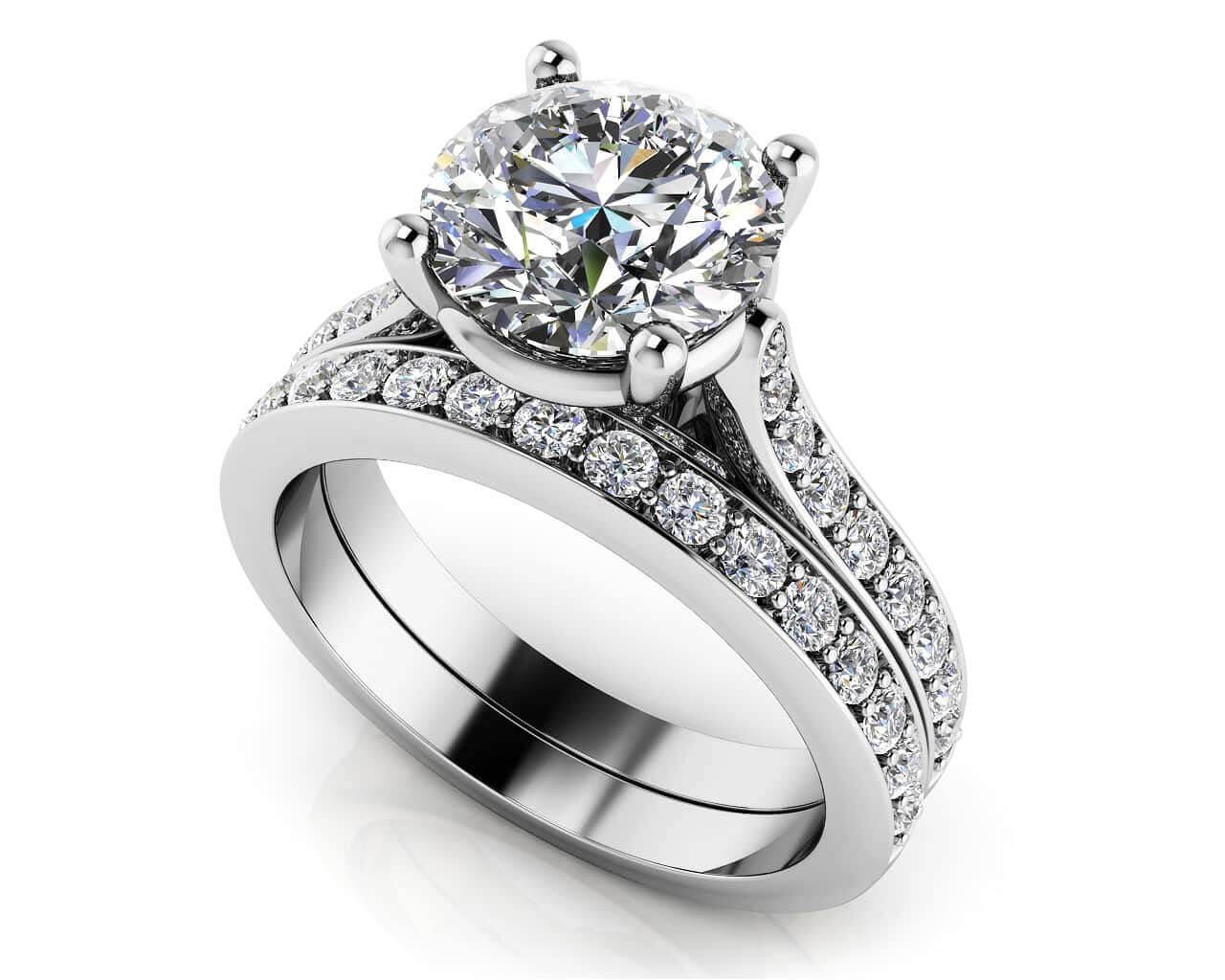 Timeless Love Diamond Bridal Set Lab-Grown Diamond  with 2.01 ct. (1.25 ct. center diamond)