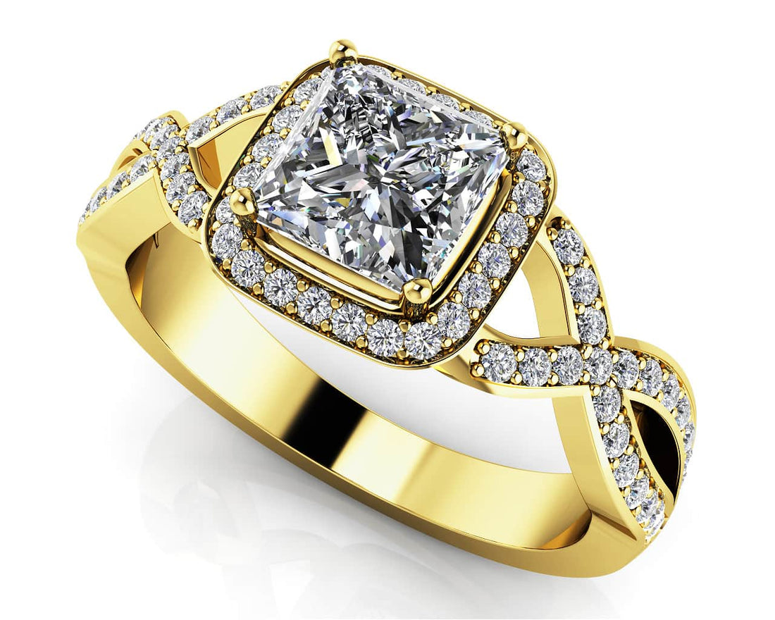 Woven Band Princess Diamond Engagement Ring Lab-Grown Diamond  with 1.83 ct. (1.50 ct. center diamond)