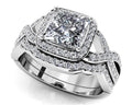 Woven Band Princess Diamond Bridal Set Lab-Grown Diamond  with 2.50 ct. (2.00 ct. center diamond)