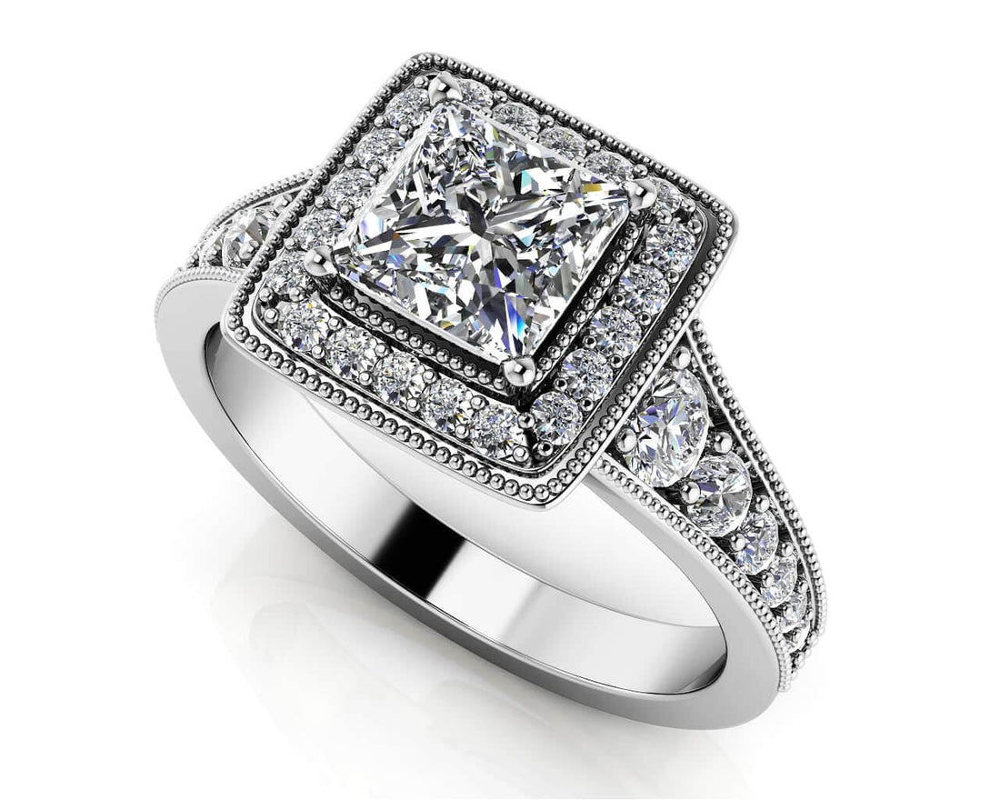 Charming Princess Engagement Ring Lab-Grown Diamond  with 1.56 ct. (1.00 ct. center diamond)