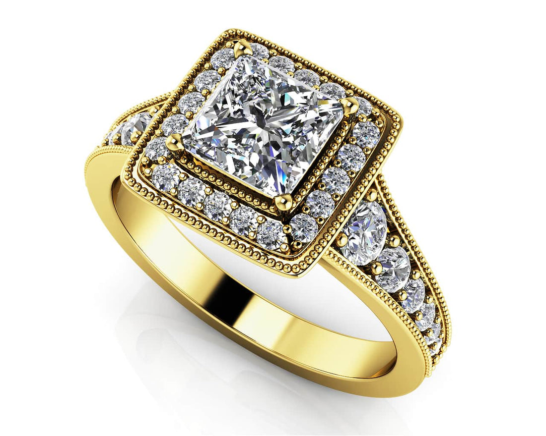 Charming Princess Engagement Ring Lab-Grown Diamond  with 2.10 ct. (1.50 ct. center diamond)