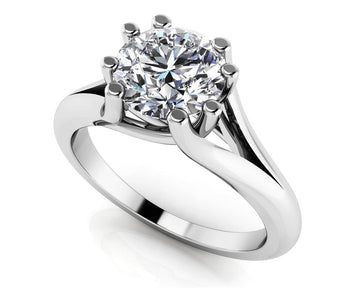 Round Brilliant Cut Eight Prongs Solitaire Engagement Ring Lab-Grown Diamond  with 0.75 ct.(finished) 5.7mm