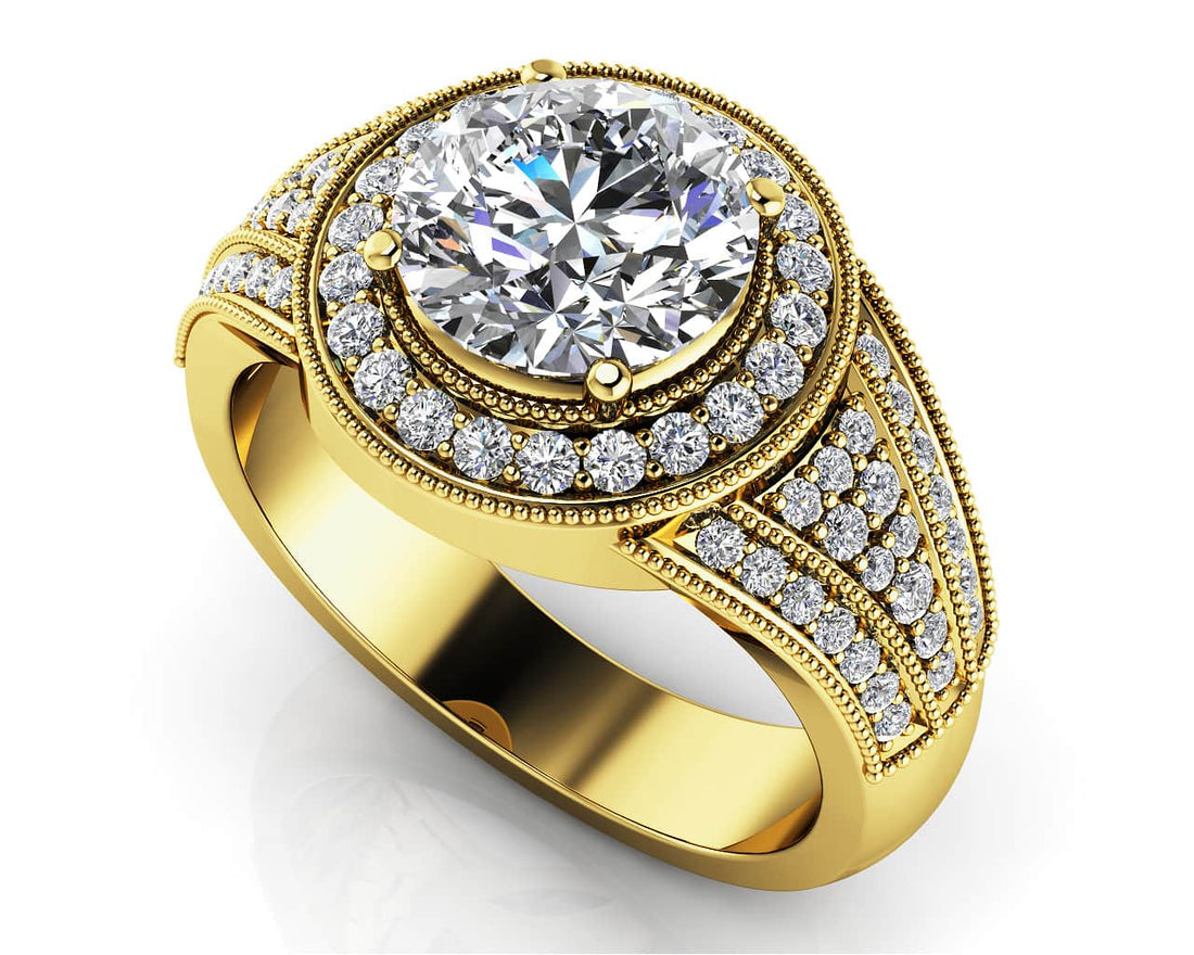 Cascading Diamond Engagement Ring Lab-Grown Diamond  with 1.56 ct. (0.50 ct. center diamond)