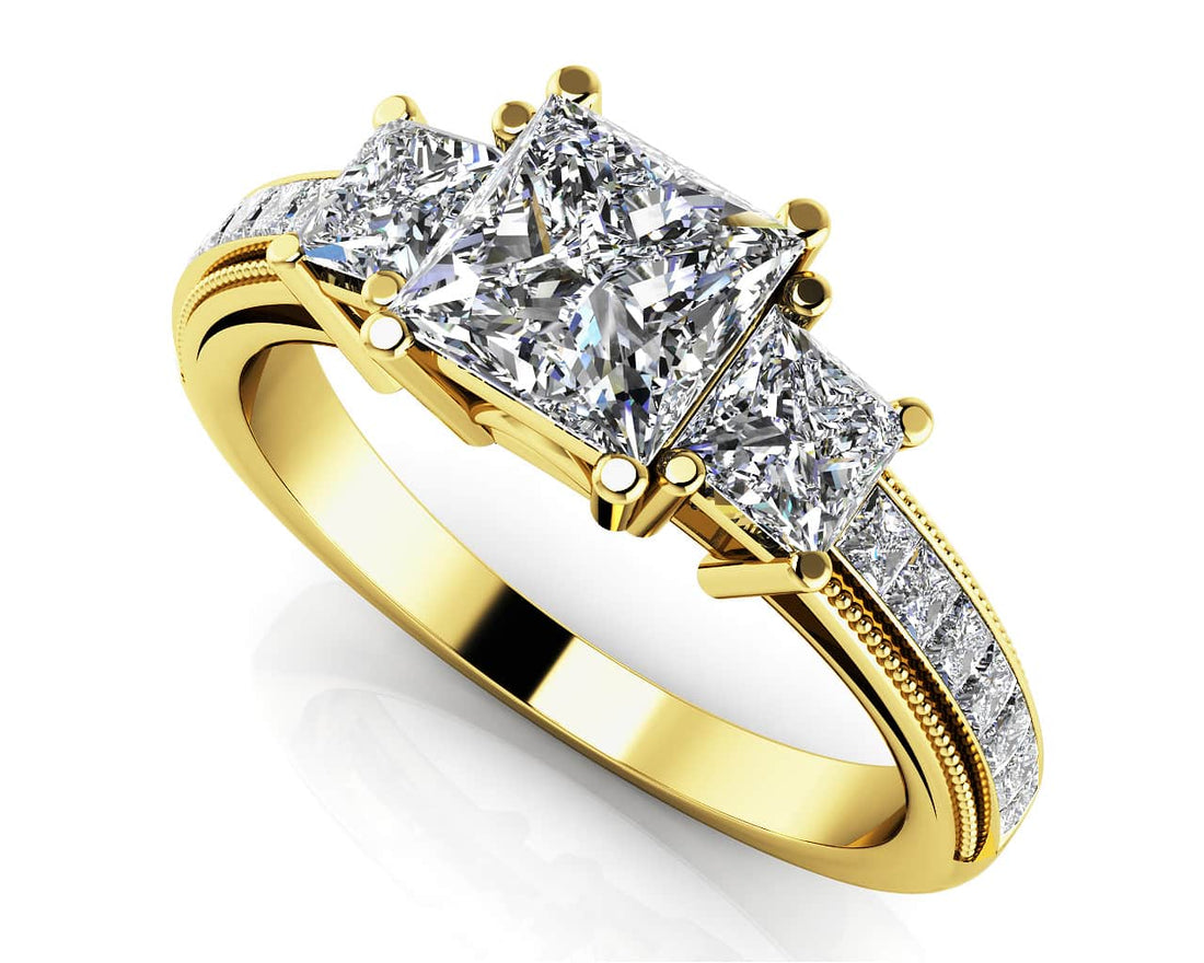 Dazzling Princess Diamond Engagement Ring Lab-Grown Diamond  with 3.81 ct. (2.00 ct. center diamond)