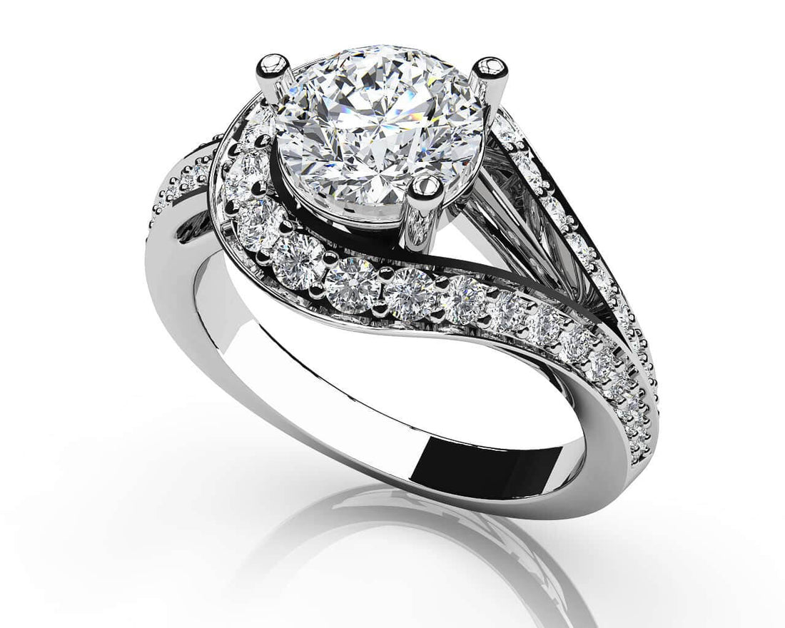 Whirl Wind Romance Twist Shank Engagement Ring Lab-Grown Diamond  with 2.07 ct. (1.50 ct. center diamond)