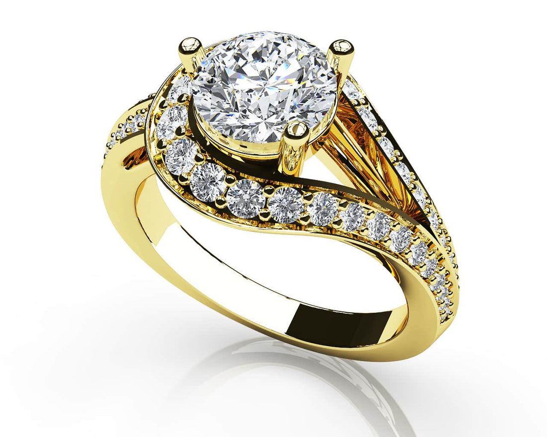 Whirl Wind Romance Twist Shank Engagement Ring Lab-Grown Diamond  with 2.07 ct. (1.50 ct. center diamond)