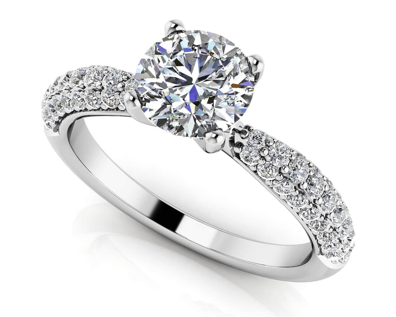 Brilliant Diamond Engagement Ring With Side Stones Lab-Grown Diamond  with 2.48 ct. (2.00 ct. center diamond)