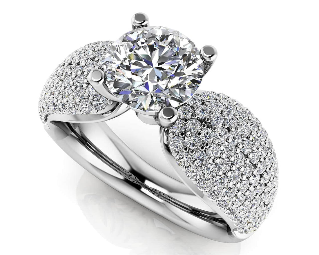 Dazzling Diamond Engagement Ring With Side Stones Lab-Grown Diamond  with 1.36 ct. (0.50 ct. center diamond)